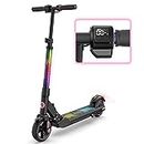 EVERCROSS EV06C Electric Scooter, Foldable Electric Scooter for Kids Ages 6-12, Up to 9.3 MPH & 5 Miles, LED Display, Colorful LED Lights, Lightweight Kids Electric Scooter (Pink)