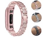 Diamond For Fitbit Charge 2 3 4 band Metal Strap Stainless Steel Female Bracelet