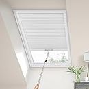 Moonice Blackout Window Blinds & Shades, Skylight Shades Blinds Window Cordless Cellular Shades Room Darkening Honeycomb Blinds for Roof Inclined Plane Room Windows - Custom Size (White)