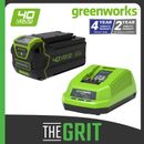 Greenworks 40V 4.0Ah Spare Replacement Li-Ion Battery and Fast Charger Kit