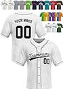 Personalized Baseball Jerseys - Custom Baseball Team Sport Uniforms for Men, Women, Girls, Boys - Customize Your Own Jerseys White/Black