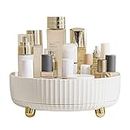 HBlife Makeup Organizer, 360 Degree Rotating Perfume Organizer, 11 Inches Large Capacity Lazy Susan for Bathroom Counter or Vanity (White, Large)