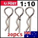 20Pcs Rc Body Clip 1/10 Stainless Pin Clips RC 1:10 Car Boat HSP Shell Model New