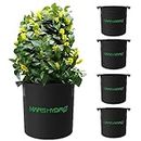 MARS HYDRO 5-Pack 10 Gallon Grow Bags Heavy Duty 400G Thickened Nonwoven Plant Fabric Pots with Handles