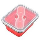 ADIUM Silicone Lunch Box, 600ml Silicone Collapsible Portable Lunch Box Bowl Folding Food Storage Container Lunch Food containers Folding Lunch Box(red)'$