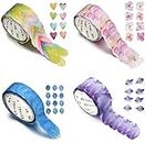 HASTHIP® 4 Roll Creative Flower Petal Washi Tape, Masking Tape Decorative Decals, DIY Petal Stickers for Scrapbooking, Diary, Bullet Journal, Planner, 200 Petals/Roll (Purple)