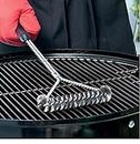 M S CREATION BBQ Grill Cleaning Brush Safe Stainless Steel Barbecue Steam Sided Grill Brush Best for Gas, Charcoal, Porcelain, Cast Iron, All Grilling Grates | Accessories Gift (Black)