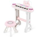 37-Key Kids Piano Keyboard Play Set Electronic Organ Light with Microphone Pink