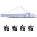 ABCCANOPY Pop Up Canopy Replacement Top Cover 100% Waterproof Choose 18+ Colors, Bonus 4 x Weight Bags (10X10, White)
