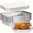 20/50pcs, Disposable Aluminum Foil Pans, Heavy Duty Food Containers For Roasting, Cooking, Camping, Travel, For Home Kitchen Restaurant Takeaway Picnic Party, Kitchen Supplies, Food Packaging Stuff
