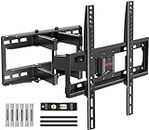 ELIVED TV Wall Bracket Tilt and Swivel TV Mount for Most 26"-65" LCD, LED, OLED Flat/Curved TVs with Max. VESA 400x400mm up to 40KG, Full Motion TV Bracket with Strong Double Arms, EV010