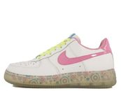 Women Kids Nike air force 1 LEather GS Neu Gr:38,5 Weiß Pink Bunt Sneaker