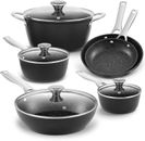BEZIA Pots and Pans Set for Induction Cooktop 10-Piece F9102