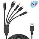New World 5 in 1 USB Charger Cable Cord for Nintendo NDS Lite/Wii U/New 3DS(XL/LL),3DS(XL/LL),2DS,DSI(XL/LL),NDS/GBA SP(Gameboy Advance sp),PSP 1000 2000 3000