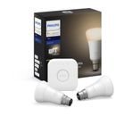 Philips Hue Wi-Fi Bluetooth Starter Kit w/Bridge B22  LED Light Bulb Warm White