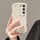 UEEBAI Wave Frame Case for Samsung Galaxy S20 FE 5G Phone Case,Cute Wave Frame Slim Fit Shockproof Phone Bumper Cover Soft Pretty Curly Wavy Case Anti-Scratch TPU Case - White