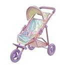 Teamson Kids Olivia's Little World Magical Dreamland Baby Doll Pram Pushchair Jogging Stroller, Iridescent/Pink/Purple