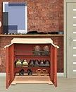 Prima Delta 1 Plastic Cabinet for Shoe Storage | Space Organizer | Shoe Rack | for Living Room Home & Office in Brick Red-Beige Color
