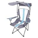 Kelsyus Original Foldable Canopy Chair for Camping, Tailgates, and Outdoor Events, Grey/Light Blue