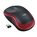 Logitech M185 Kabellose Maus, für Laptop, Unterwegs Computer, Bluetooth Maus Rot