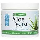 De La Cruz Aloe Vera Face Moisturizer - Natural Aloe Cream for Face, Hands and Body, 4oz