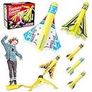 Jasonwell Toy Rocket Launcher for Kids Sturdy Launch Toys Fun Outdoor Toy for Kids Gift for Boys and Girls Age 5 6 7 8 9 10 Years Old (3 Foam Rockets+3 Stunt Planes)