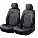 Coverado Car Seat Covers Front, 6 Pieces Universal Seat Covers for Cars, PVC Car Seat Cushions for Front, Auto Car Seat Protectors, Auto Car Accessories Seat Covers Fit for Most Vehicles-Black