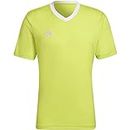 Adidas ZG486 Men's Soccer Short Sleeve T-Shirt Entrada 22 Jersey, Team Semi-Solar Yellow, S