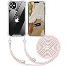 Nupcknn Funda Con Cuerda para iPhone 11, Anti-Choque Anti-Arañazos Carcasa Transparent Silicona Case Con Correa Colgante Colgante Movil Adjustable Case