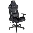 Lethal Black Ergonomic Gaming Chair - with Premium Breathable Alcantara Fabric, Multi Adjustable Armrests, Neck & Lumbar Support| Chair Gaming seat & backrest Build with high Density Foam (Black)