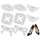 Juexica 4 Pairs Rhinestone Shoe Clips Crystal Shoe Buckles Bow Square Wing Shoe Clips for Women Dress Shoes Classic Wedding Shoes Clip on Accessories Shoe Charms Decoration for Party, 4 Styles