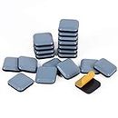 GINOYA Teflon Furniture Sliders, 20pcs 1inch Square Stick Furniture Glides for Carpet Tile Hardwood (Grayish Blue)