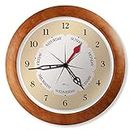 DayClocks Time & Week-Day Wall Clock with Transparent Frame Ring – Weekly Clock with Days, Hours & Minutes - Ideal Retirement Men & Women, Maple Accent Frame, 13.5"