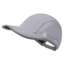 GADIEMKENSD UPF50+ Quick Dry Sports Hat Lightweight Breathable Soft Outdoor Running Cap (Folding Series, Light Grey)