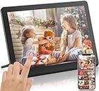 FamBrow 8.1 Inch WiFi Digital Photo Frame, IPS Touchscreen Electronic Picture Frame with 16GB Memory, Smart WiFi Frame Sharing Photos and Videos via APP Email, Wall Mountable, Auto-Rotate