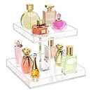NIUBEE 2-Tier Acrylic Bathroom Cosmetic Storage Organizer for Dresser and Countertop - Standing Perfume Tray for Bedroom Decor