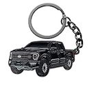 SINLAKUA F150 Keychain for Ford F150 Accessories 2023 F-150 Key Chain Fob Cover 2022 Toy Truck Metal KeyRing Accessories Black
