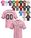 Custom Stripe Baseball Jersey - Personalized Pinstripe Softball Shirts - Customized Sport Uniform for Men Women Adult Youth Toddler Boy Girl