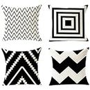 Outdoor Waterproof Pillow Covers 18x18 Inch Black & White Throw Pillows Cover for Patio Furniture Garden Balcony Couch Outside Decorative Sunbrella Square Cushion Cases for Home Tent Sofa Set of 4