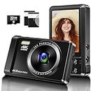 4K Digital Camera for Photography 44MP Autofocus Portable Point and Shoot Digital Cameras with 16X Zoom, 2.4'' Compact Digital Camera for Beginners, Boys, Girls with 32GB SD Card and 2 Batteries