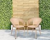 CORAZZIN Garden Patio Seating Chairs for Balcony Outdoor Furniture Set of 2 Chairs (Cream)