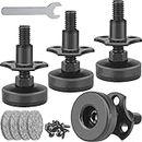 Adjustable Leveling Feet Furniture Levelers Table Feet Heavy Duty Leg Levelers for Cabinets Sofa Tables Chairs,Support 1320LBs, T-Nut Kit 3/8”-16 Thread, Large Base- 4 Pack, Black