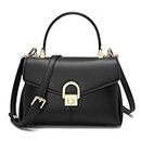 quipuda Women's Small Shoulder Bag, Leather Crossbody Bag, Women, 2 Compartments, Comes with Removable Shoulder Strap, black