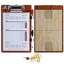 Basketball Clipboard Dry Erase for Coach– Double Sided Lineup Basketball Whiteboard for Coaches with Whistle and Dry Erase – Coaching Equipment Playbook Board Gear - Basketball Coaching Board