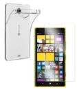 For NOKIA LUMIA 1520 TEMPERED GLASS SCREEN PROTECTOR + CLEAR SILICONE TPU CASE
