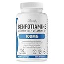 Benfotiamine Vitamin B1-120 Capsules, 100mg of High Absorption Vitamin B1, Supports Normal Growth & Energy Production, Third Party Tested, Gluten Free, Vegan, Made In Canada by Vibrant Naturals