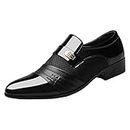 Chaussures de costume tendance pour homme Oxford Chaussures en cuir Chaussures de mariage Chaussures basses à lacets Business Chaussures classiques à lacets 38-47, Noir , 44 EU