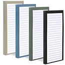 4 Pack Magnetic Notepads for Refrigerator，200 Sheets Grocery List Large Magnet Pad for Fridge,Full Magnet Back Design Magnetic Memo Pads for Grocery List, Shopping List, to-Do List