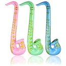 BLMHTWO 3PCS Inflatable Musical Instruments Saxophone Toy, Inflatable Saxophone for Musical Concert Themed Party Cosplay Stage Birthday Decoration Supplies(pink, green,blue)
