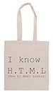 I Know Html Sac à Provisions Groceries Beige Shopping Bag